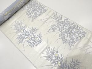 アンティーク　菊に萩模様織り出し　帯地反物